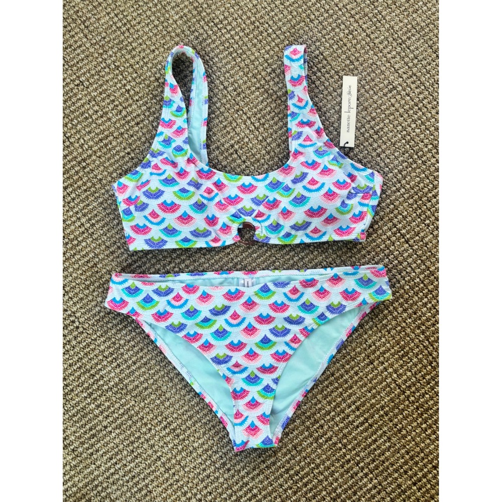 Nanette Lepore Shell Print Bikini Set NWT Multicolor Two Piece Swim 10